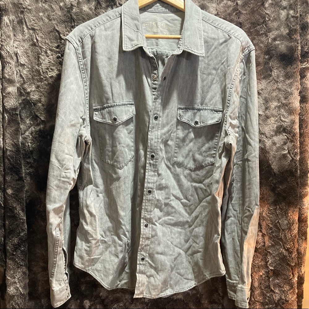 Grey Gap denim western shirt XL